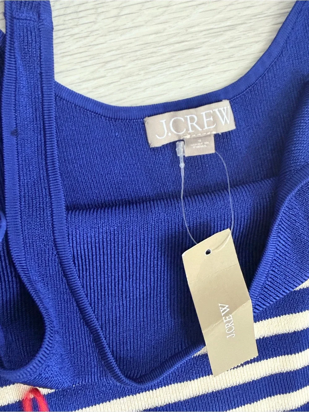 J. Crew Navy & White Striped Pencil Knit Skirt